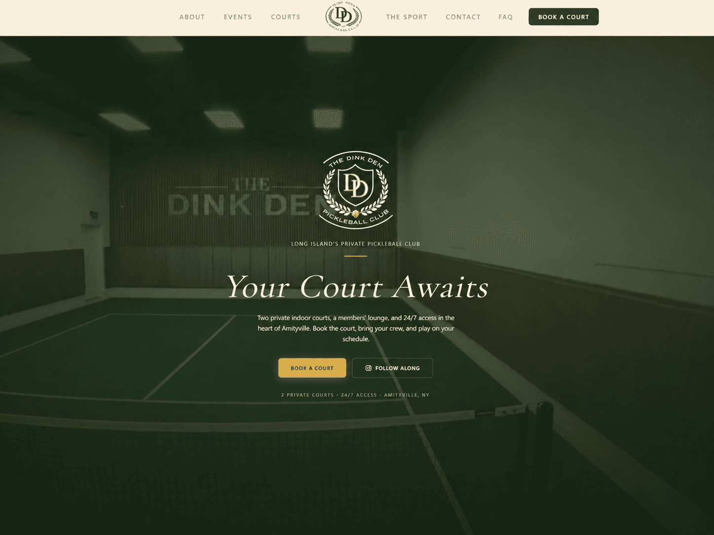 The Dink Den LI website designed and developed by KaselTech